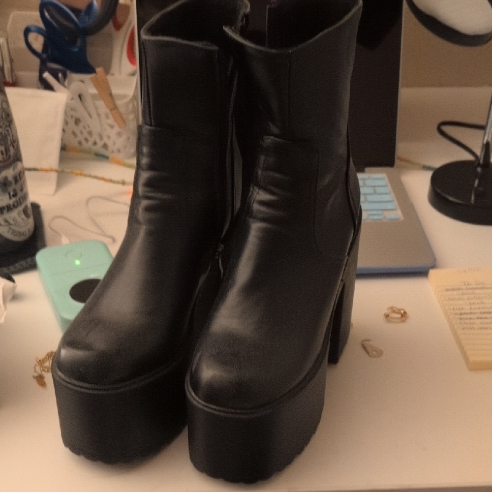 Black Platform Ankle Boots